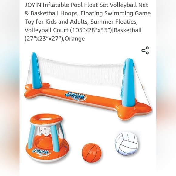 joyin Toys Nwt Summer Inflatable Pool Game Set Basketball
